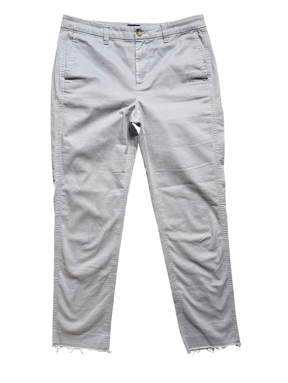 J.Crew High-Rise Girlfriend Chino Pants Gray Raw Hem Size 6 - Picture 2 of 8